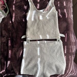 VS Cozy White Tank and Shorts Set NWT